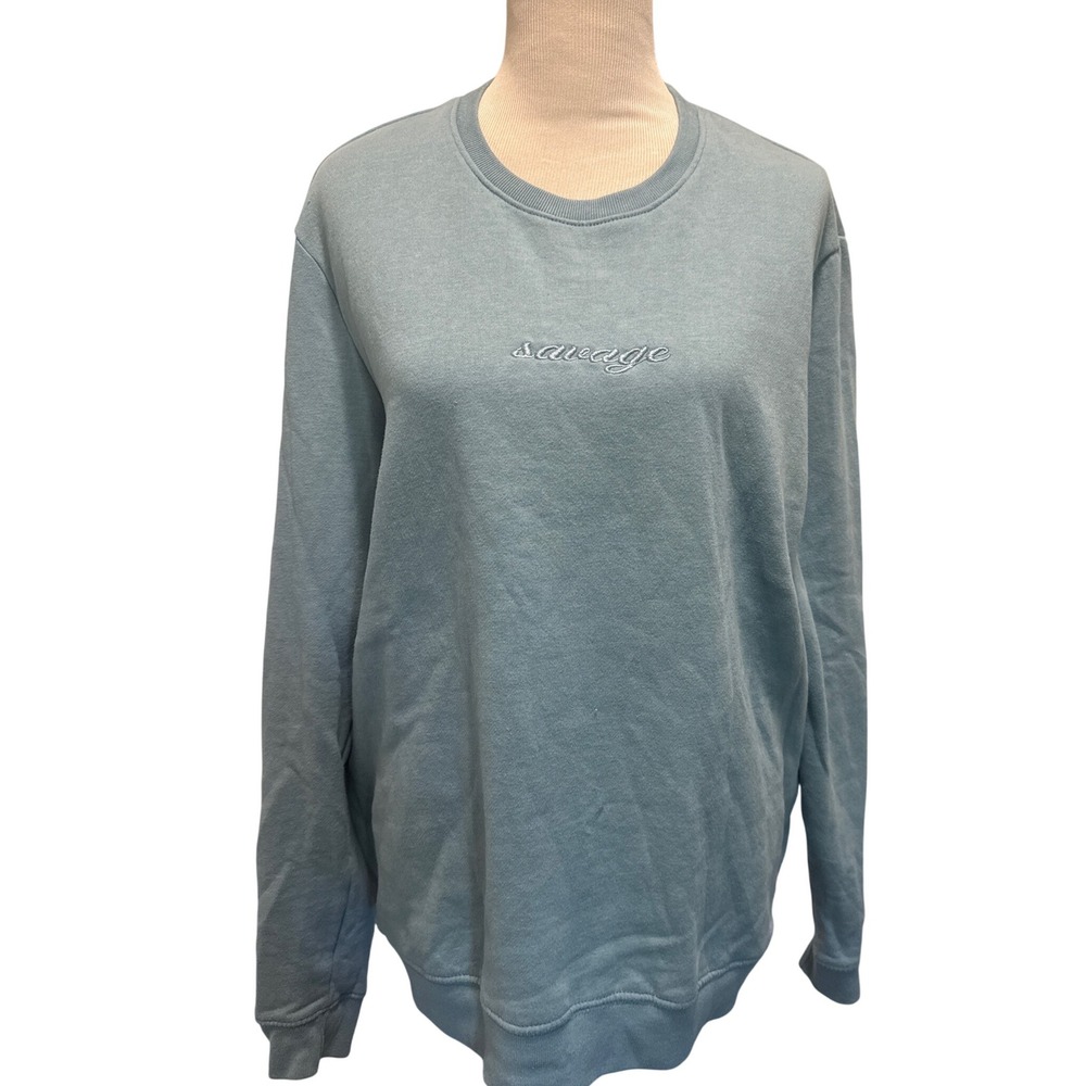 Savage Men's‎ Crewneck Sweatshirt Savage Embroidered Pullover Long Sleeve Top